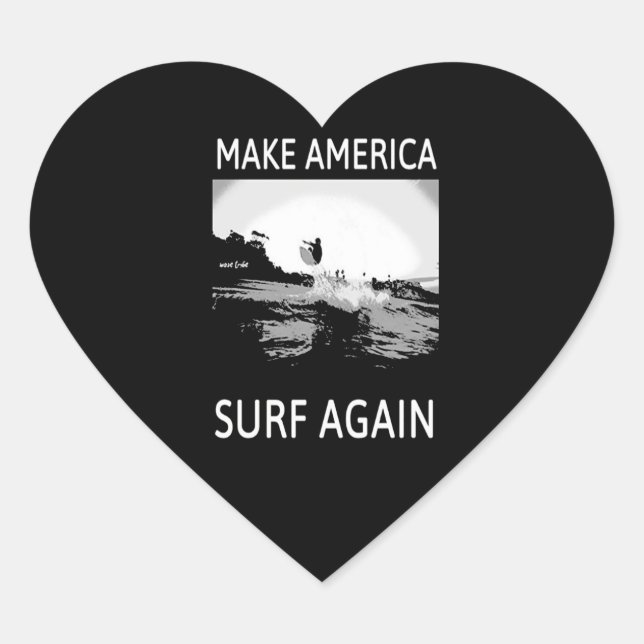 Sulfing Lover| Make American Surf Again Heart Sticker (Front)