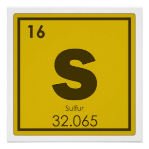 Sulfur chemical element symbol chemistry formula g poster