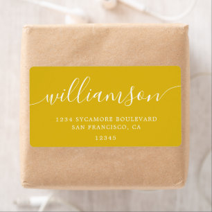 Sulfure moderne Yellow Script Family Adresse de re