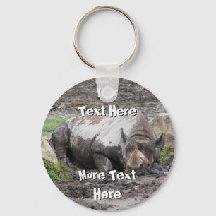 Sulking Rhino Keychain