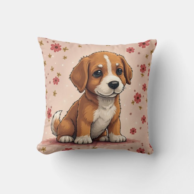  sullen puppy throw pillow (Front)