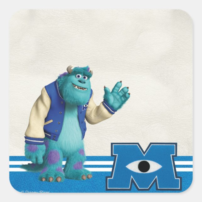 Sulley Waving Square Sticker (Front)