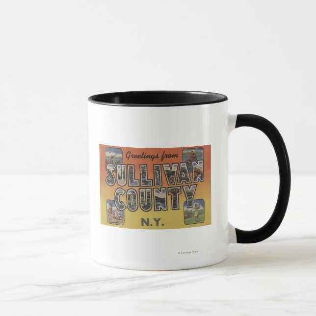 Sullivan County, New York - Large Letter Scenes Mug (Right)