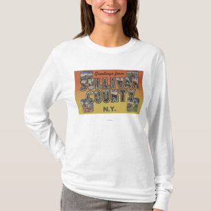 Sullivan County, New York - Large Letter Scenes T-Shirt
