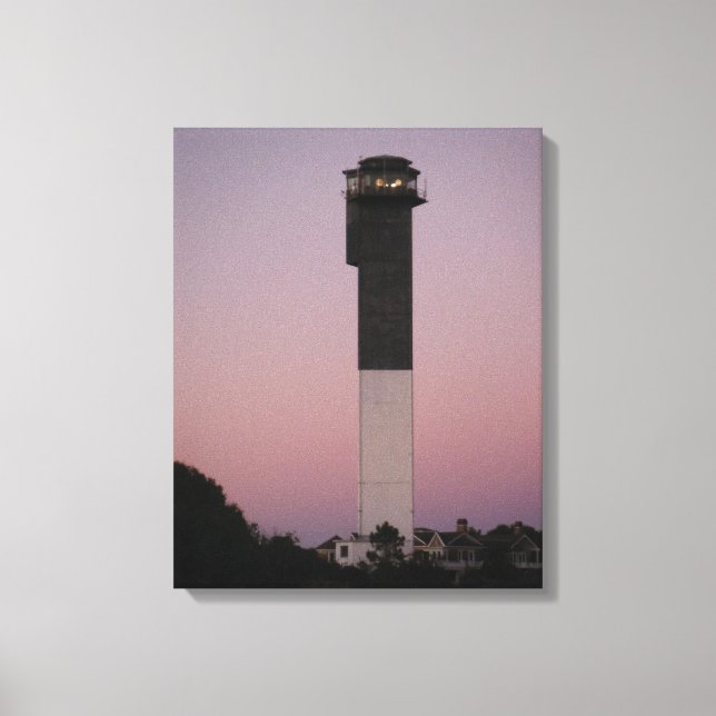 Sullivan's Island Lighthouse and Sunset Sky Canvas Print (Front)