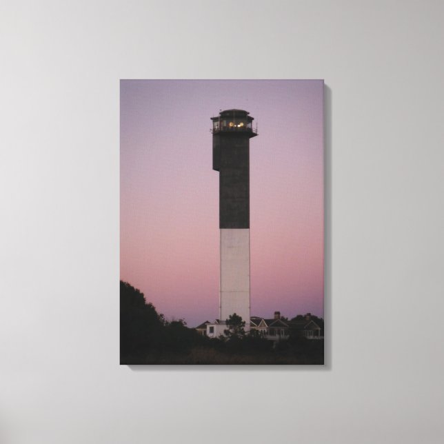 Sullivan's Island Lighthouse and Sunset Sky Canvas Print (Front)