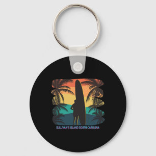Sullivan's Island South Carolina Sc Palm Tree Surf Keychain