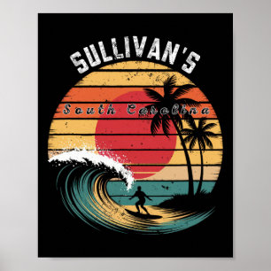 Sullivan's South Carolina Beach Surfing  Poster