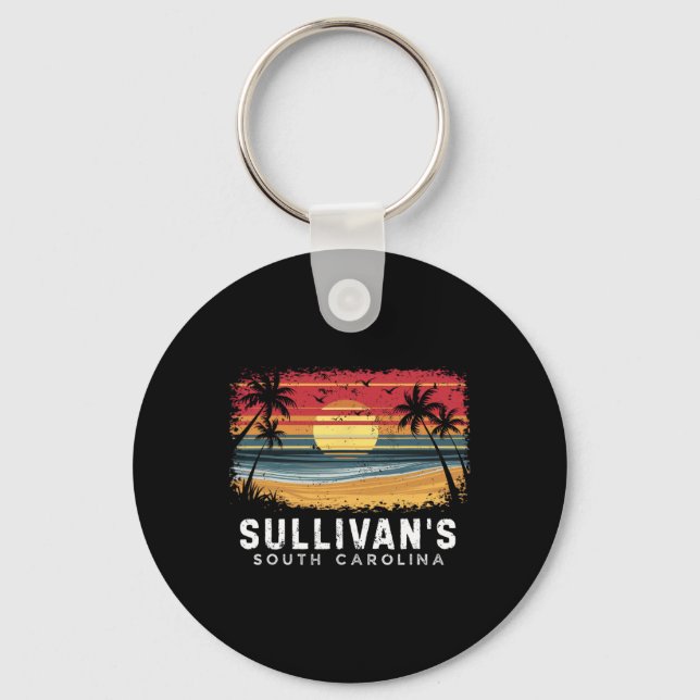 Sullivan's South Carolina Surfboard Beach  Keychain (Front)