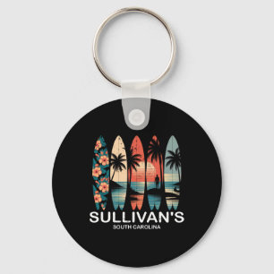 Sullivan's South Carolina Surfboard Surfing Retro Keychain