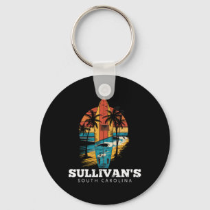 Sullivan's South Carolina Surfboard Surfing Retro Keychain