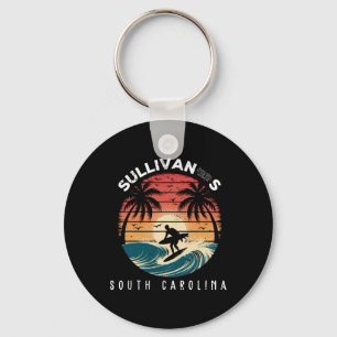 Sullivan's South Carolina Surfboard Waves Beach Keychain
