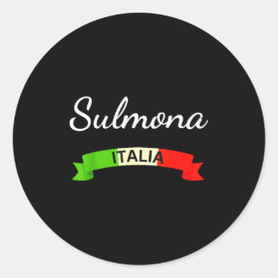 Sulmona Italy Flag Italia Souvenir Gift Matching I Classic Round Sticker