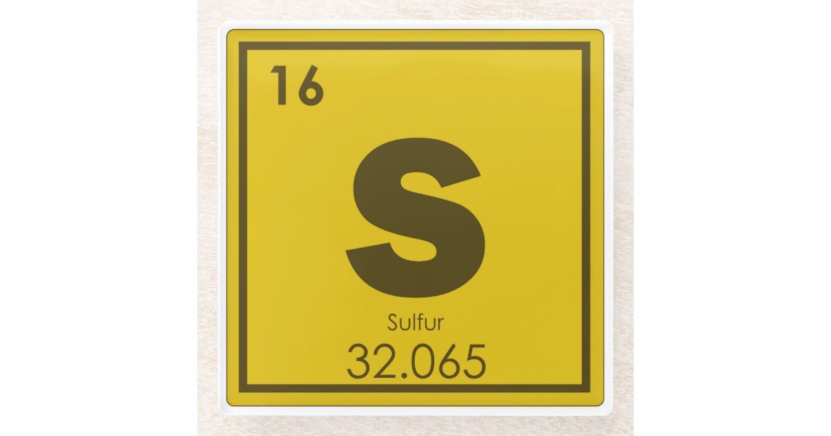 Sulphur Chemical Element Symbol Chemistry Formula Glass Coaster Zazzle ca