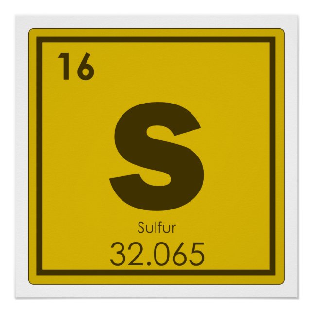 Sulphur chemical element symbol chemistry formula  poster (Front)
