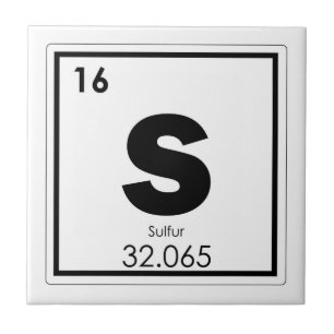 Sulphur chemical element symbol chemistry formula tile