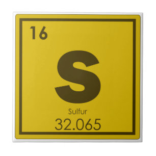Sulphur chemical element symbol chemistry formula tile