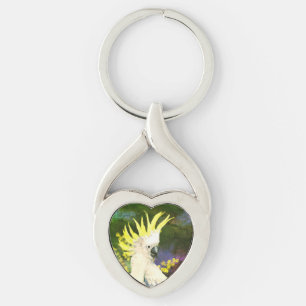 Sulphur crested cockatoo Parrot  Keychain