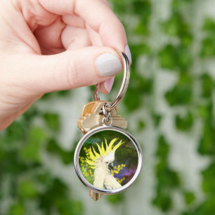 Sulphur crested cockatoo Parrot  Keychain
