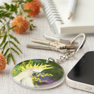 Sulphur crested cockatoo Parrot  Keychain
