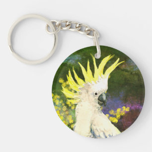 Sulphur crested cockatoo Parrot Keychain