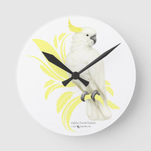Sulphur Crested Cockatoo Round Clock
