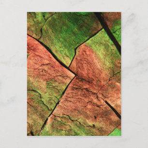 Sulphur crystals under a microscope postcard