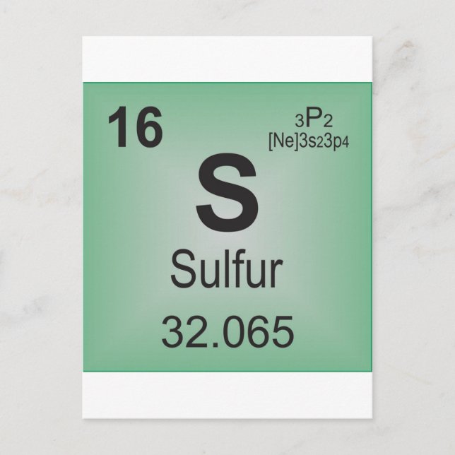 Sulphur Individual Element of the Periodic Table Postcard (Front)