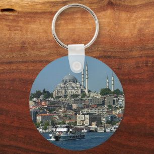  Sultan Ahmed & Istanbul panorama, Turkey Keychain