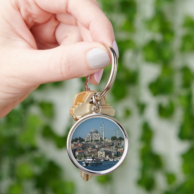  Sultan Ahmed & Istanbul panorama, Turkey Keychain (Hand)