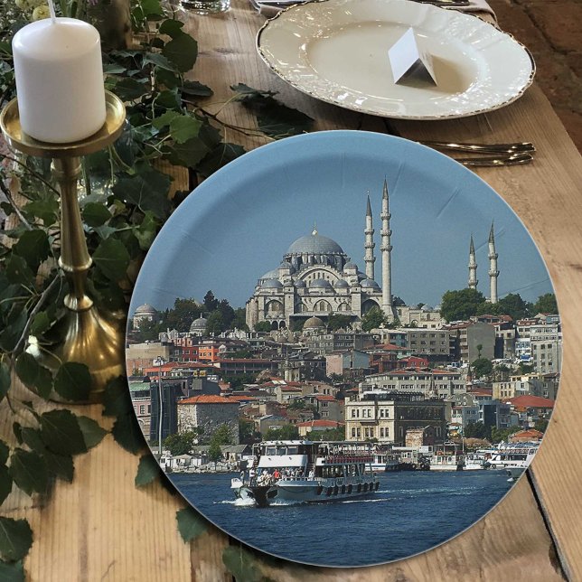  Sultan Ahmed & Istanbul panorama, Turkey / party Paper Plate (Creator Uploaded)
