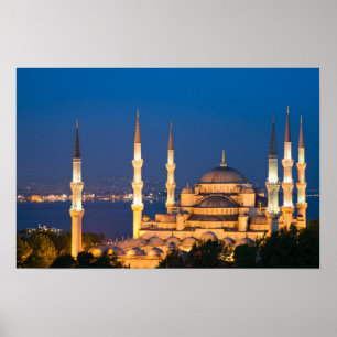 Sultan Ahmed Mosque during twilight Poster