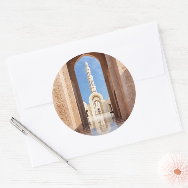 Sultan Qaboos Grand Mosque  Classic Round Sticker (Envelope)