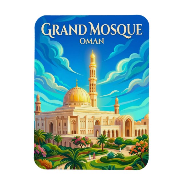 Sultan Qaboos Mosque Oman Magnet (Vertical)