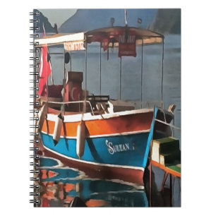 Sultan Taxi Boat Marmaris Nautical Art Notebook