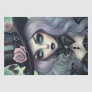 Sultry Mad Hatter Purple Hair Decoupage Paper 