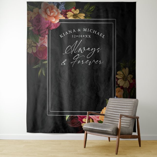 Sultry Nights Floral Wedding Always Forever ID829  Tapestry (In Situ)