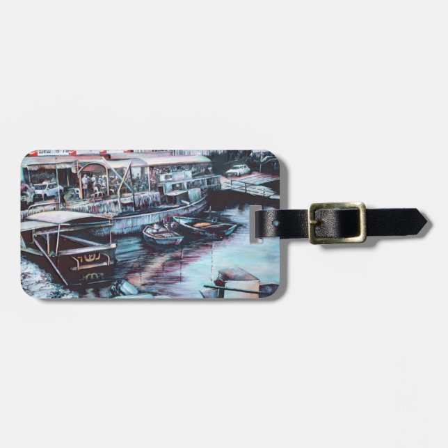 Sultry Prelude to Dusk, Jaffe, Israel Luggage Tag (Front Horizontal)