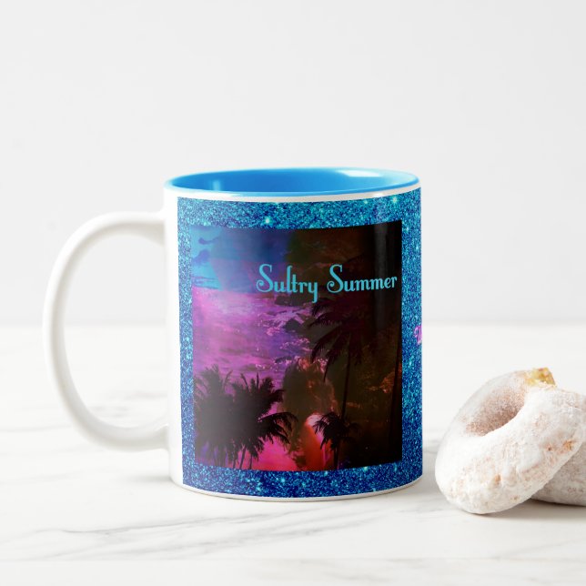 Sultry Summer Two-Tone Coffee Mug (With Donut)