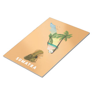 Sumatra illustrated map travel poster notepad