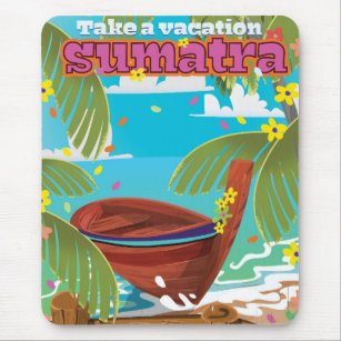 Sumatra Indonesia travel poster Mouse Pad