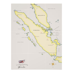 Sumatra map photo print