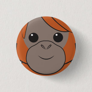 Sumatran Orangutan Face Button