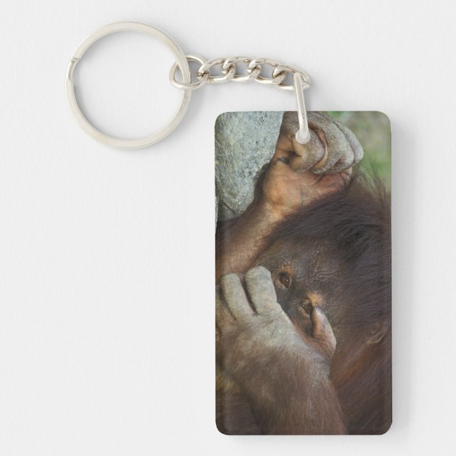 Sumatran Orangutan, Pongo pygmaeus Keychain (Front)