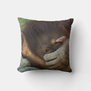 Sumatran Orangutan, Pongo pygmaeus Throw Pillow