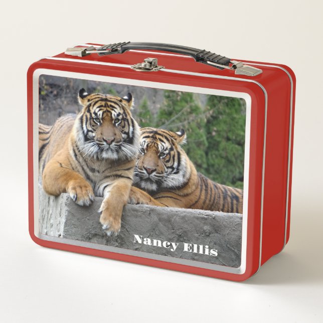 Sumatran Tiger Skin Metal Lunch Box (Front)