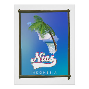 Sumba Island Indonesia travel map Poster