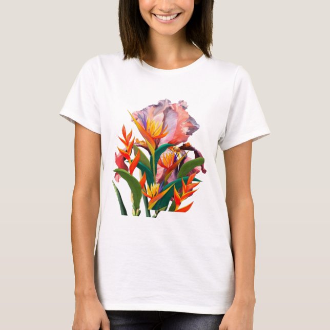 sumer tshirt women fashion  flowers design (Front)