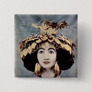 Sumerian headdress worn by Queen Shub-ad 2 Inch Square Button