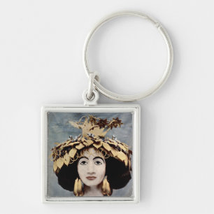 Sumerian headdress worn by Queen Shub-ad Keychain